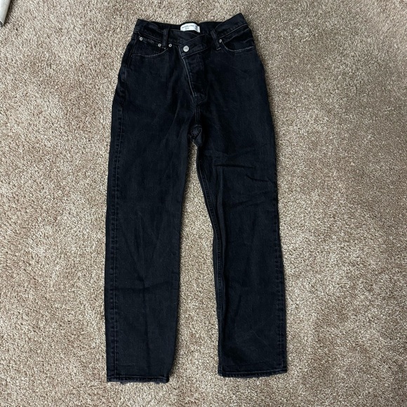 Abercrombie & Fitch Women’s Curve Love The Dad High Rise Black Jeans Size 15 / 0 - Picture 2 of 7